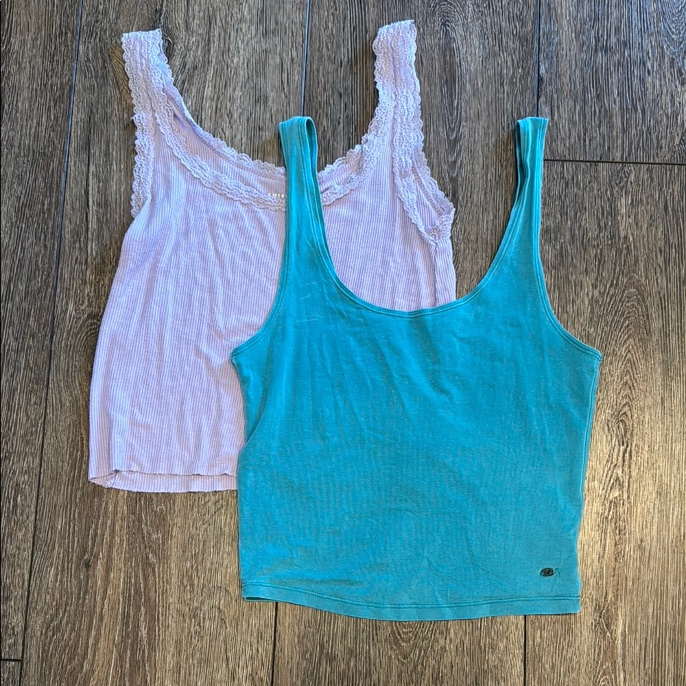 American Eagle Outfitters Women’s Tank Tops in Teal and Light Pink